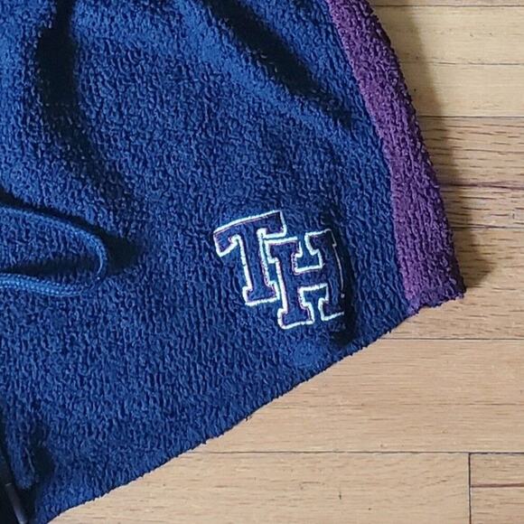 Tommy Hilfiger Vintage Y2K Fleece Shorts Side Stripe Embroidered Logo Drawstring - Picture 3 of 8
